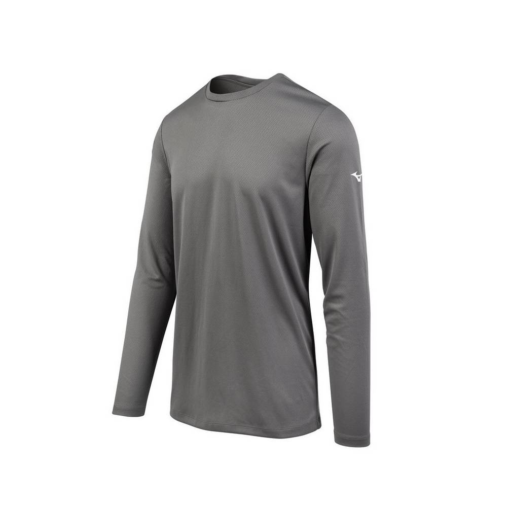 Camiseta Mizuno Long Sleeve - Homem - Cinzentas - UBHGE6319